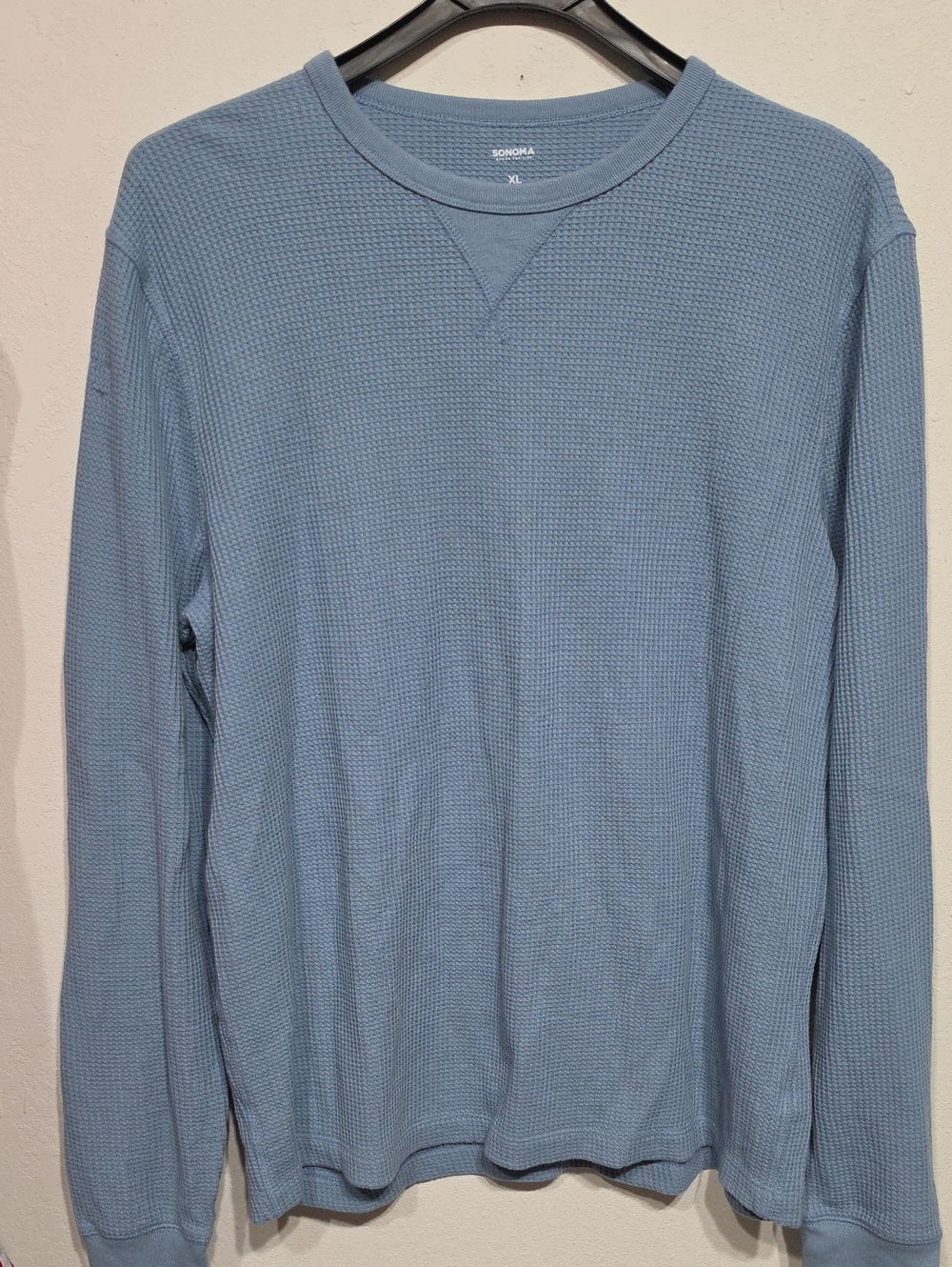 Sonoma Men's Powder Blue Waffle Thermal Long-Sleeve Crew